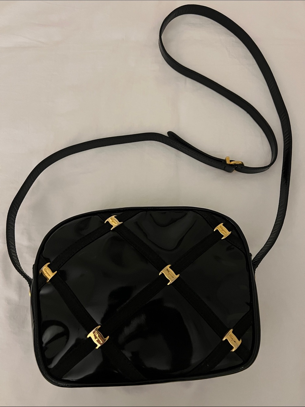 Ferragamo Crossbody Bag with Gold Accents